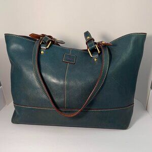 Dooney Florentine East/West Chelsea Large Tote in Denim/Teal